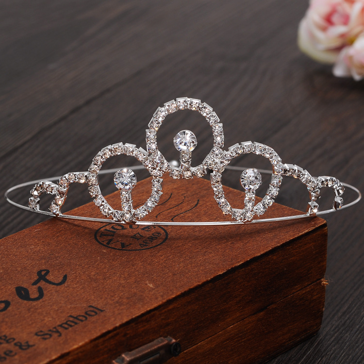 Princess Cute Crown Alloy Inlay Rhinestones Crown display picture 3