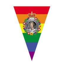 英國女王三角串旗 伊麗莎白二世三角旗 英國女皇裝飾掛旗現貨批發