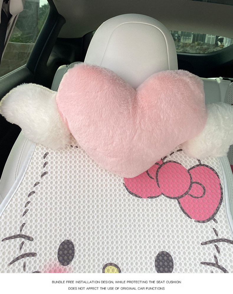 Kitty Car Ice Silk Cushion Summer Cool Cushion Monolithic Cushion Four Seasons Universal Main Driving Goddess Cute Cartoon