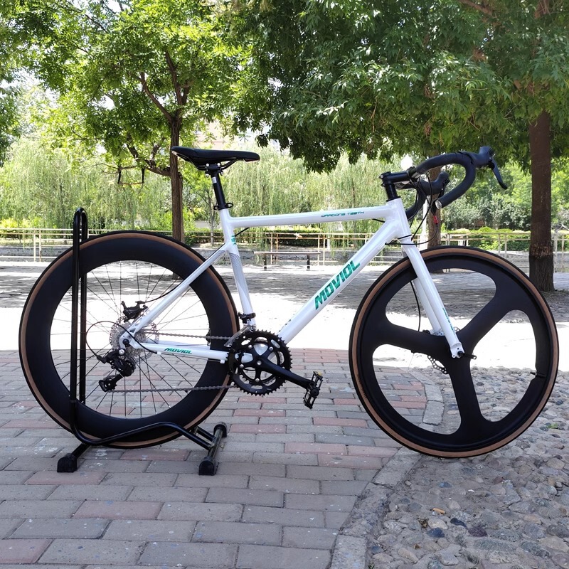 Commuter road bike curved handle carbon fiber three-knife wheel road bike 700C sports car racing bike