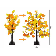 新款LED铜线灯树灯台灯现代简约苹果叶树灯室内橱窗背景道具装饰