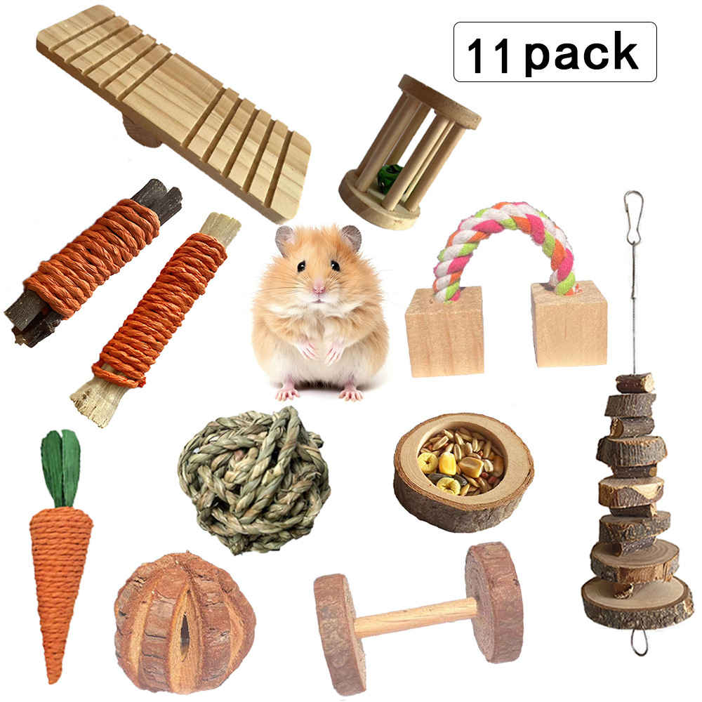 Transfronterizo de madera caliente suministros para mascotas conejo Totoro mordedura aliviar congestión combinación hamster molar traje de juguete