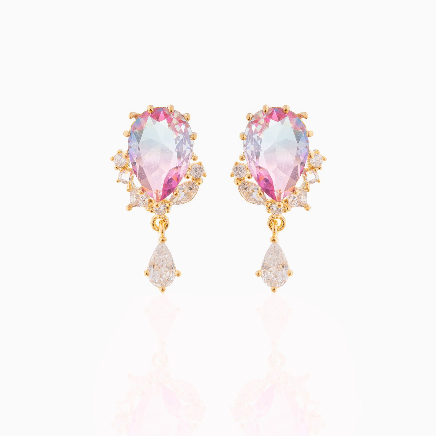 Exquisite Geometric Water Drop Zircon Earrings Jewelry Accessories display picture 7