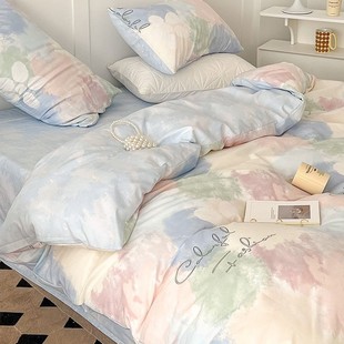 Nanjiren Simple Style Home Four-piece Bed Sheet Quilt Cover Bedding Student Dormitory Single Three-piece Quilt Cover
