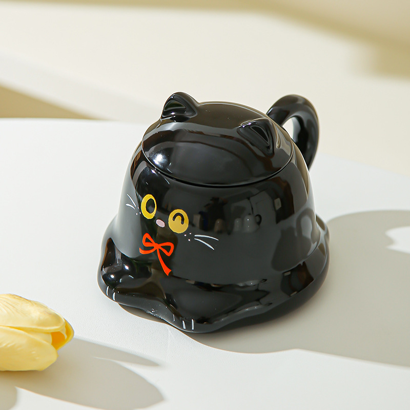 Tazas de dibujos animados de alto valor, tazas de cerámica, tazas de gato Siamese, lindas tazas de agua, regalos de cumpleaños creativos para niños y niñas