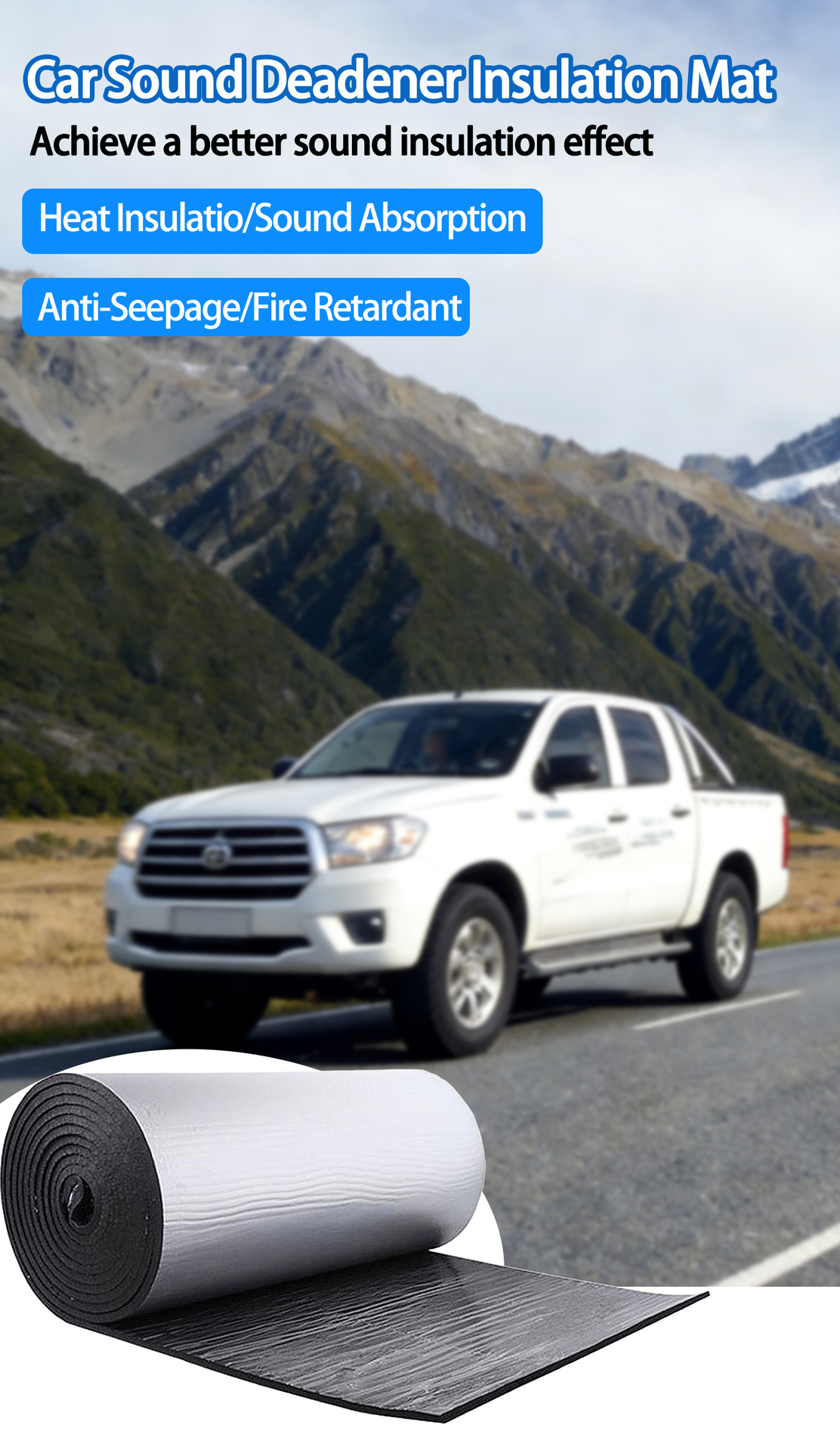 200Cm*50Cm Car Aluminum Foil Soundproofing Cotton Insulation Rv Heat Insulation Soundproofing Mat with Adhesive Backing Self-Adhesive Cross-Border Bestseller