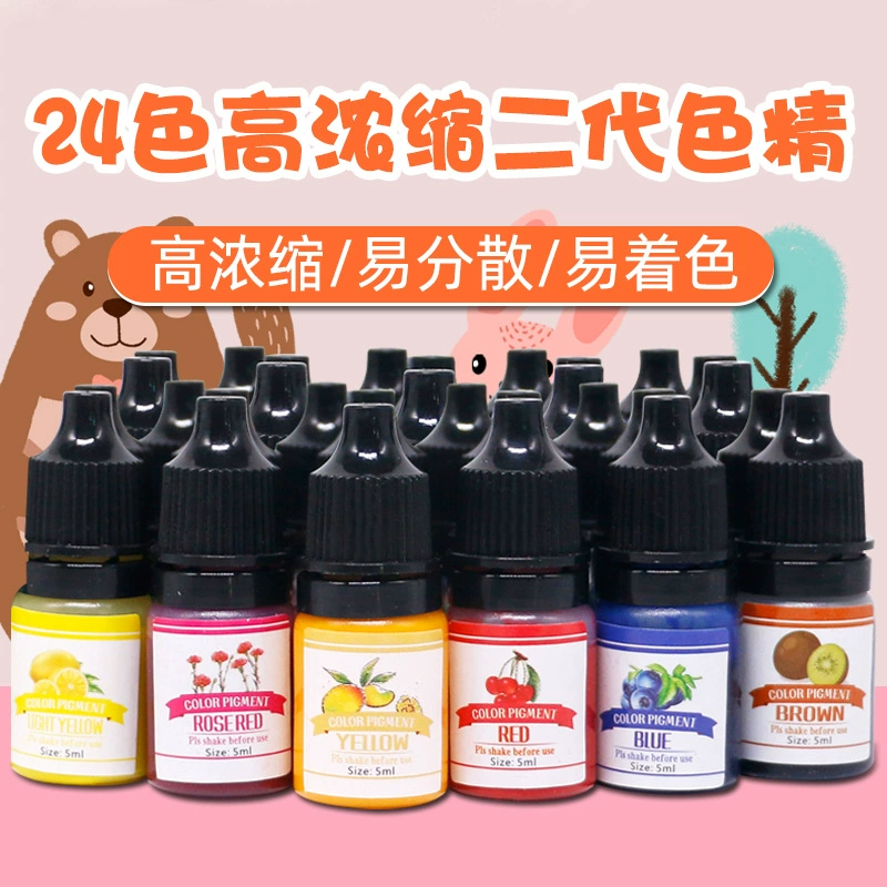 24 цвета концентрированная Инструкция по цветовой эссенции второго поколения DIY Кристалл Капля клей краситель эпоксидная смола AB клей высококонцентрированная Цветовая эссенция 5 мл