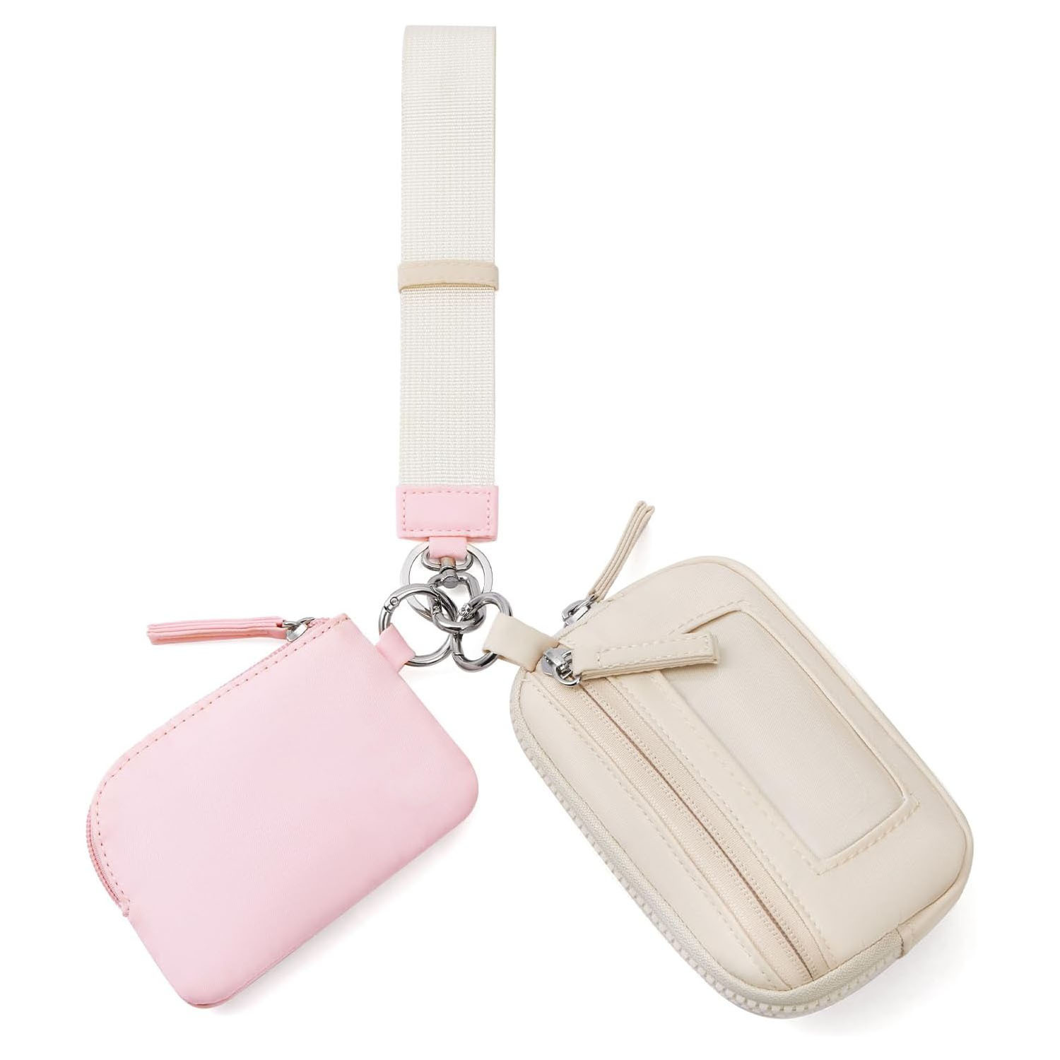 국경 간 새로운 방수 나일론 초경량 여성의 간단한 손 동전 지갑 2-in -1 분실 카드 홀더 키 체인