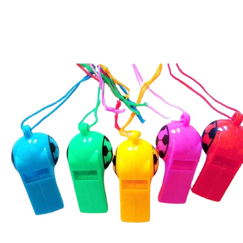 厂家批发 彩色足球塑料口哨户外儿童助威裁判口哨 赠品地摊玩具|ru