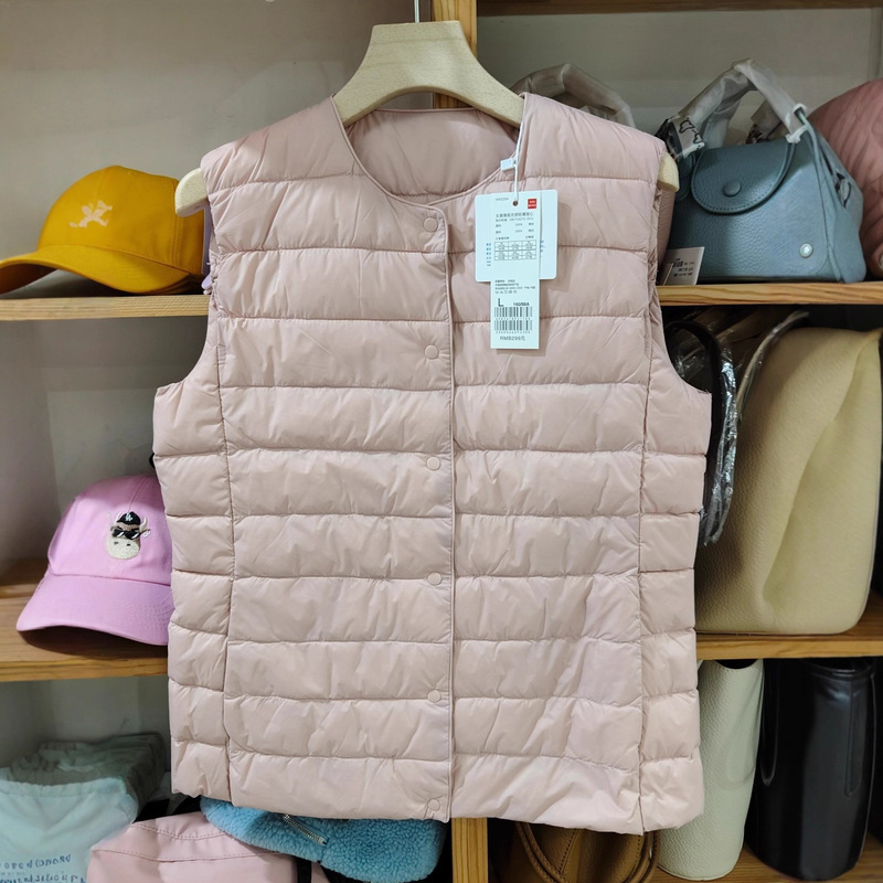 Japanese single fitting room 2024 spring new women's light down portable vest vest women's 453275