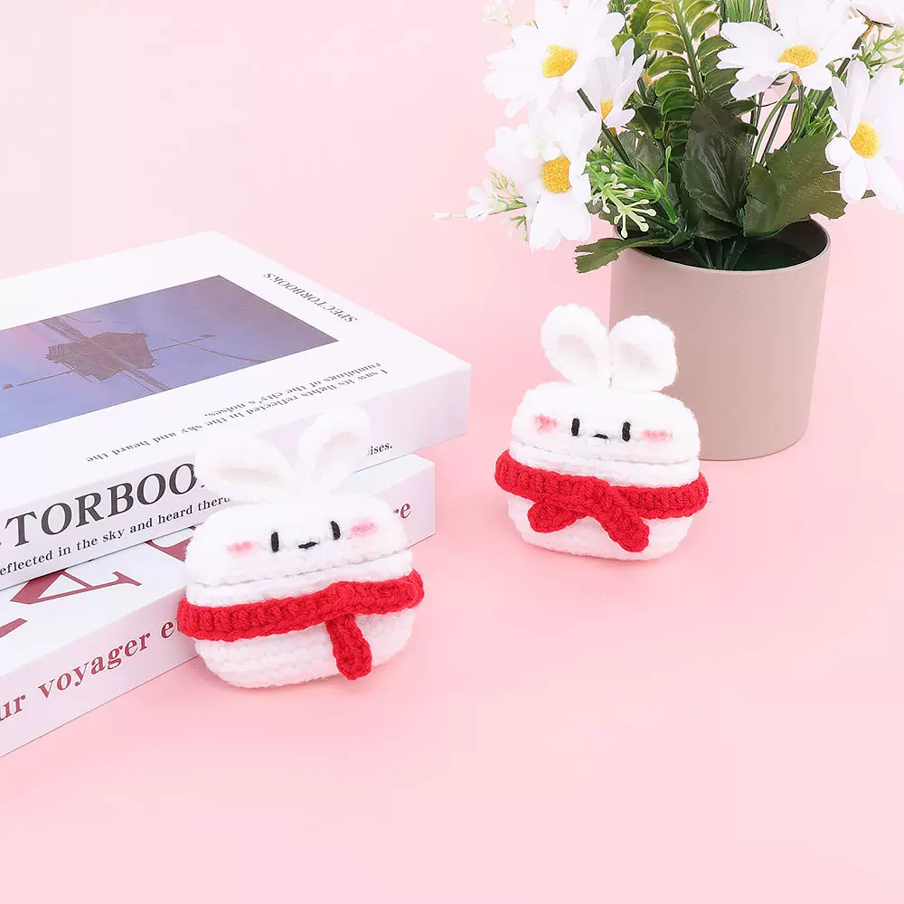 适用小兔子卡通苹果套二代三代airpodspro2保护套毛绒苹果耳机套