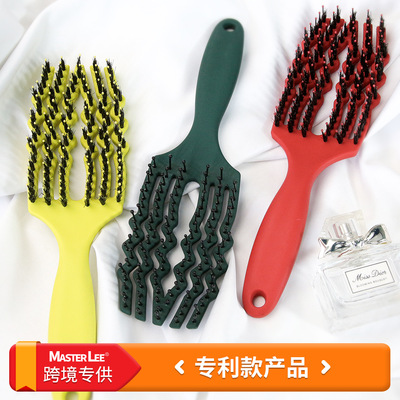 Maastri Foreign trade Six claw Ribs comb Bristle Hollow Arc fluffy modelling massage comb factory wholesale