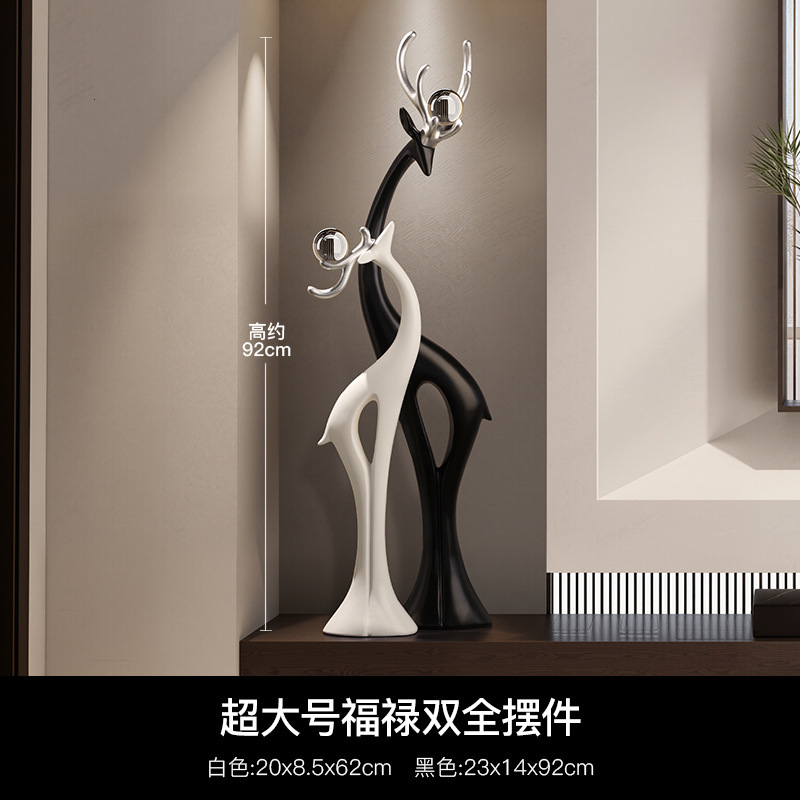 Behanmei ライト高級リビングルームテレビキャビネット Fulu Shuangquan 大型床置き装飾品玄関アクセサリーハイエンド新築祝いギフト|undefined