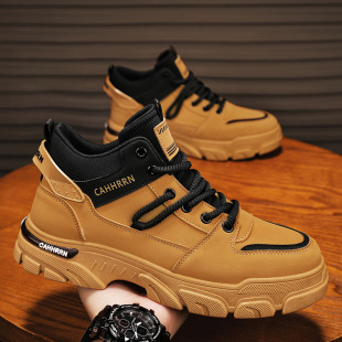 Men's Shoes Martin Boots Autumn High-top British Style Retro Platform Men's Outdoor Wear-resistant Waterproof Climbing Tooling Boots