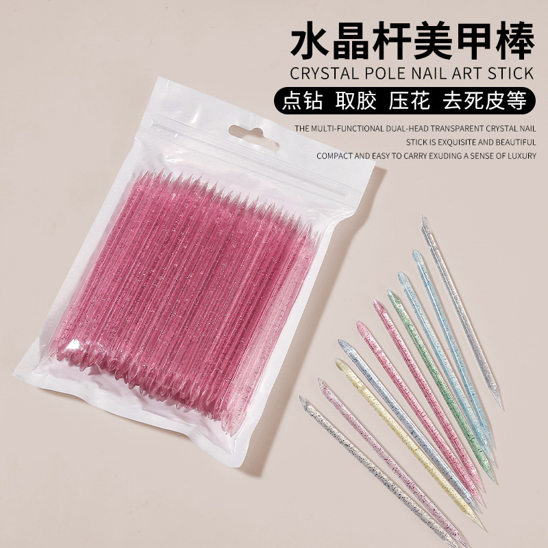 Nail Art Crystal Stick Wear Nail Tool Nail Unloading Rod Orange Wood Plastic Small Wooden Stick Nail Unloading Jelly Gel to Remove Dead Skin