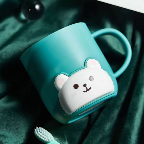 Small Bear Handle Luxury Toothbrush Cup, Dormitory Toothbrush Cup for Students, Cartoon Bathroom Toothbrush Cup for Children