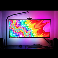 電腦顯示器液晶屏RGB流光溢彩隨屏同步變化背景燈氛圍燈光LED燈帶