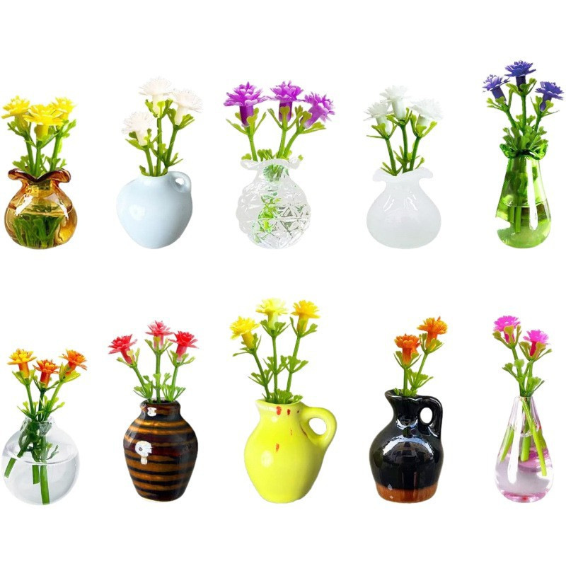 Mini vasos de adsorción transfronterizos refrigerador pegatinas decoraciones ins cerámica mosaico mini vasos de flores para gatos deben recolectar botellas