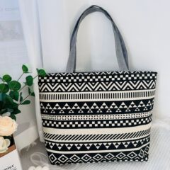 新型プリント大容量韓国風トートバッグ、アーティスティックな花柄布製学生用ブックバッグ、シングルショルダー/ハンドバッグ、キャンバス製レディースバッグ