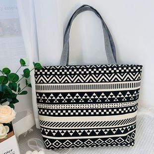 New Printed Large-Capacity Korean-Style Tote Bag, Artistic Floral Fabric Student Book Bag, Single-Shoulder Hand-Held Canvas Women's Bag