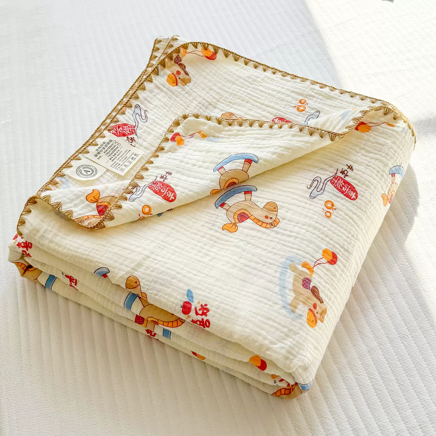 2026新款新品全棉纯棉皱皱纱多功能毯空调毯