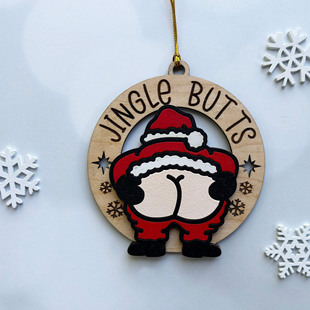 Jingle Butt Christmas Ornaments cross-border new Christmas home wooden ornaments