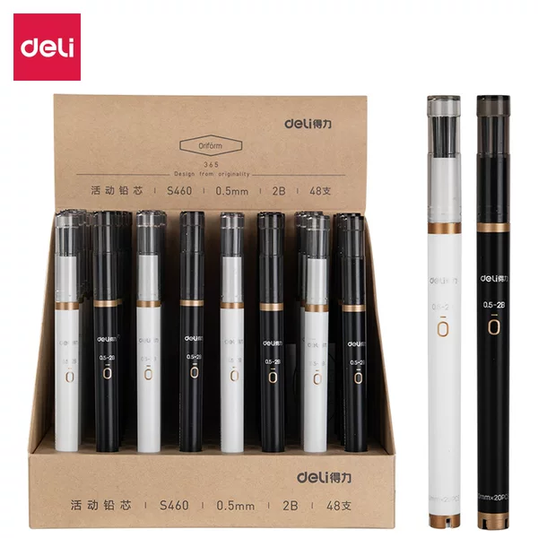 Deli Simple Mechanical Pencil Lead Refills 0.5/0.7mm Student 2B Automatic Pencil Lead Refills S460/461