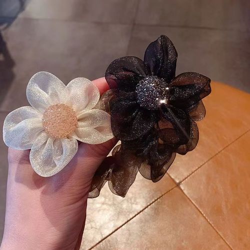 Mesh water bead sun flower hair loop ball head ponytail hair tie headband hair accessory rubber band Instagram hair tie hair decoration