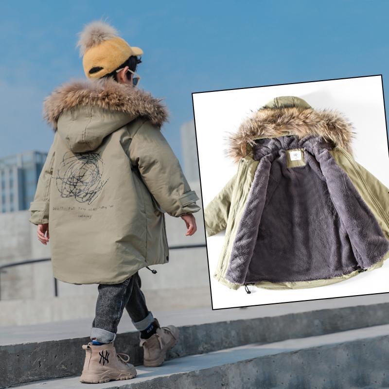 男童冬装棉衣2022新款中大童洋气外套中长款羽绒棉服儿童装派克服