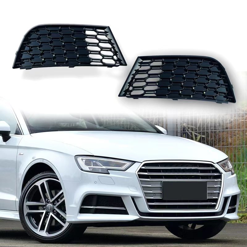 Suitable for 17 18 19 20 Audi A3 Fog Light Frame Modification S3Rs3 Honeycomb Bright Black Sline Special