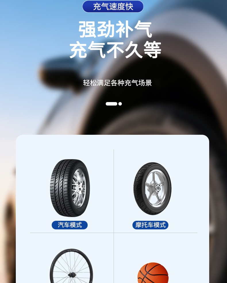 Cross-Border New Model Car Air Pump, Wireless Portable High-Pressure Air Pump, Multi-Functional Electric Vehicle Tire Pump