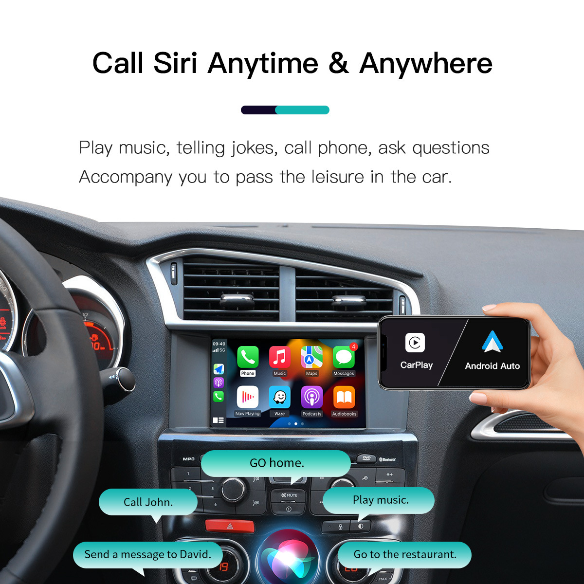 Suitable for Peugeot Citroen Wireless Carplay Interconnection Android Auto Smart Car Navigation Cross-Border