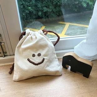 Pure cotton cotton drawstring drawstring pocket pocket desktop sorting bag jewelry cosmetics snack storage bag