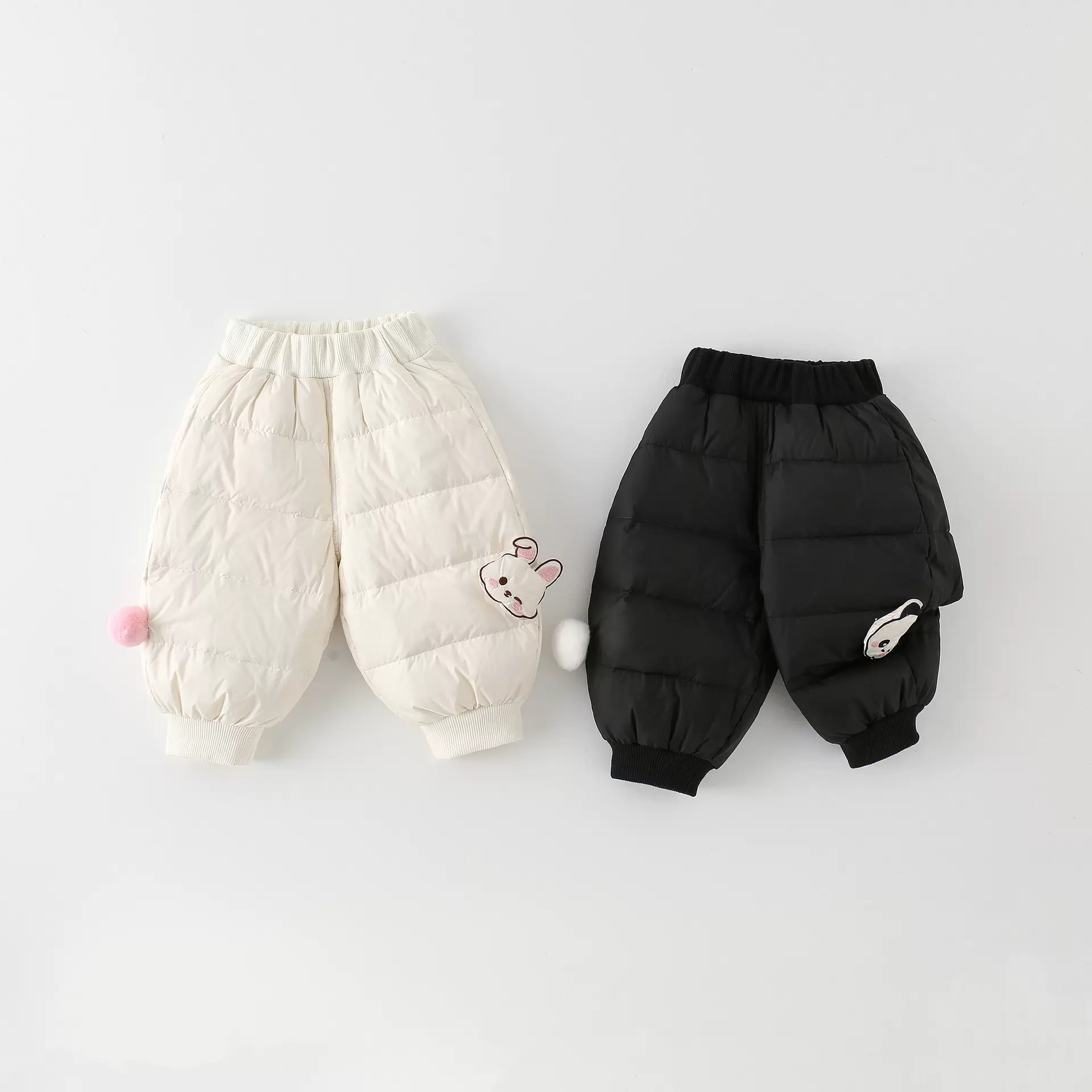 （定制）冬季儿童外穿保暖羽绒裤90白鸭绒加厚男女宝宝卡通束脚裤