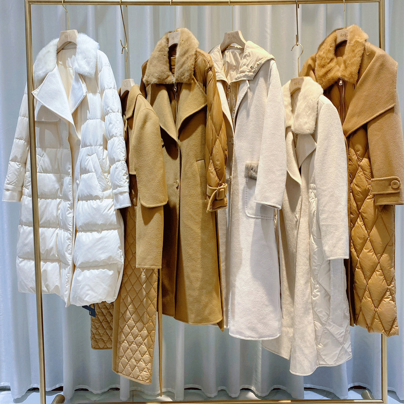 Down Jackets Autumn and Winter Brand Discount Women's Clothing Brand Clearance Women's Clothing Counter Cut Label Tail Goods Miscellaneous Fur Wholesale