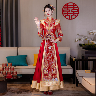 2025 New Xiuhe Dress Bride's Chinese Style Wedding Dress High-end Slimming Dragon and Phoenix Jacket Toasting Dress Xiuhe