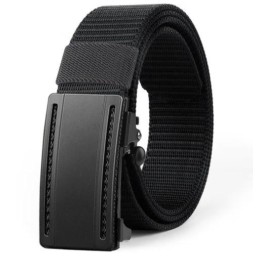 New canvas belt for men, all-match casual outdoor nylon pants belt for young and middle-aged people, simple automatic buckle belt for boys