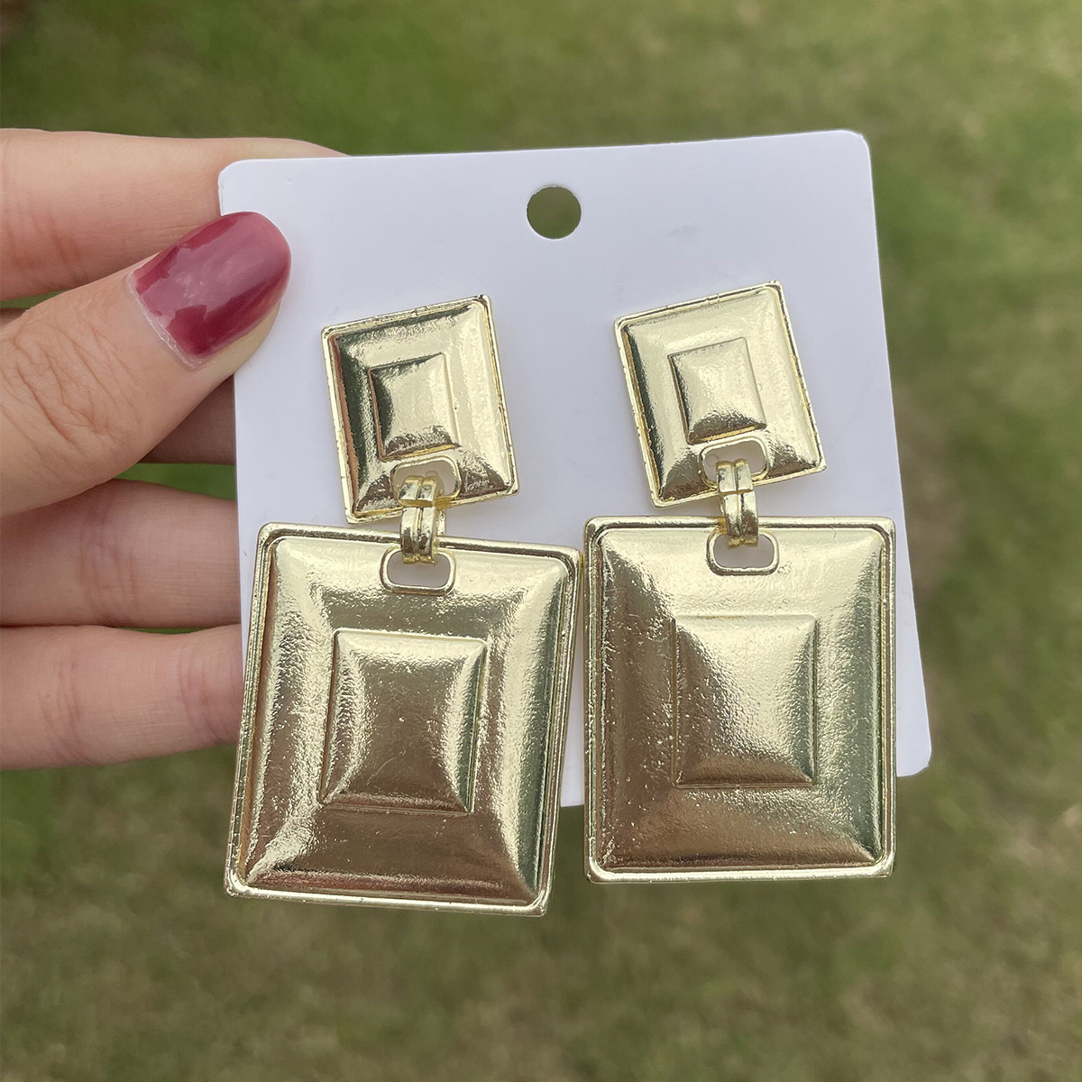 Fashion Geometric Alloy Plating Drop Earrings display picture 4