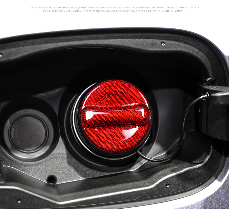 Cross-Border Suitable for Mercedes-Benz G-Class Amg Car Interior Fuel Tank Knob Cover Real Dry Carbon Carbon Fiber Decorative Sticker