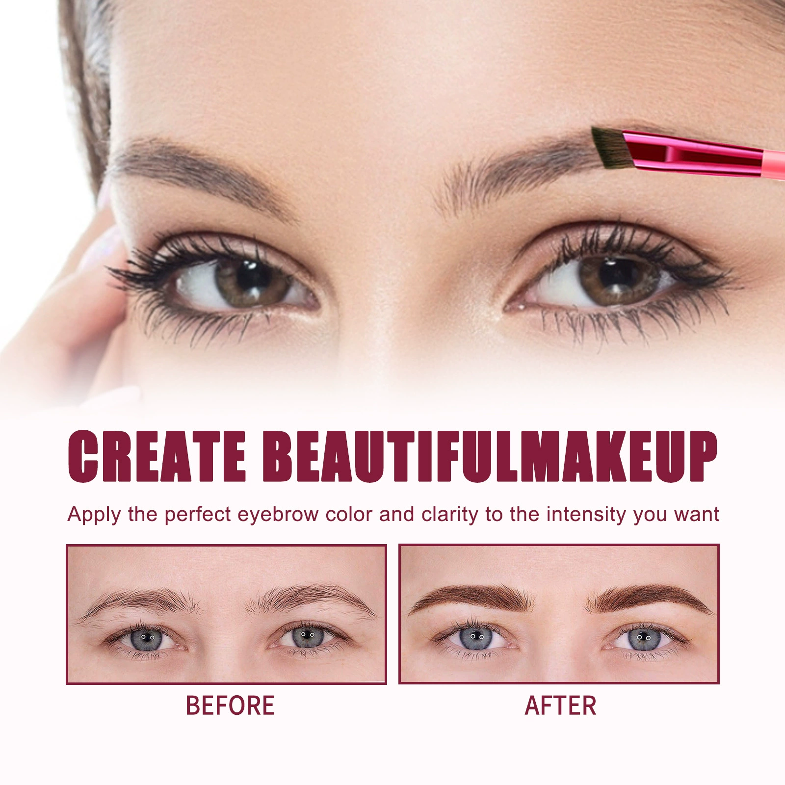 EELHOE Universal handheld brush, eyebrow dye, eye shadow, natural style
