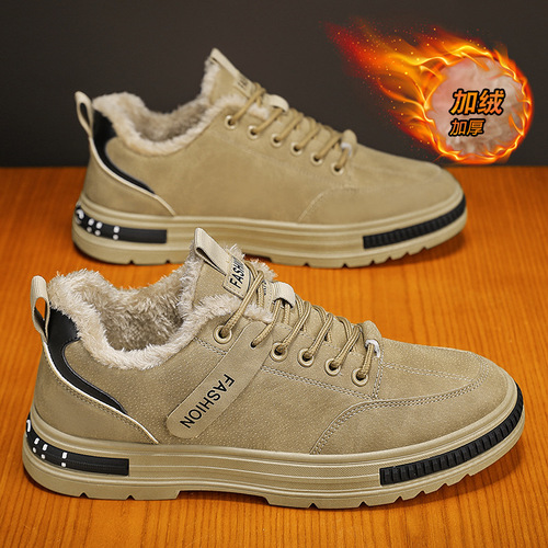 Men's winter velvet new work shoes men's Korean version versatile non-slip sports and leisure sneakers labor protection shoes for men