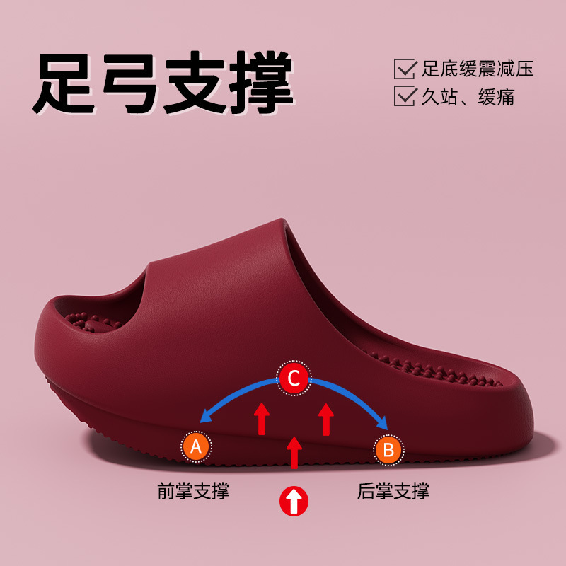 Negative Heel Slippers for Women, Summer Outdoor Wear, Home Use, Medical Care, Pelvic Tilt Correction, Eva High Front Low Back Arch Support Sandals for Women