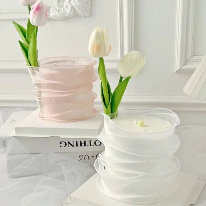 Simple Fish Tail Ribbon Colorful Net Fabric with Floral Shop Tied Band Fish Tail Ribbon Fabric Band Flower Material Supplies Wholesale