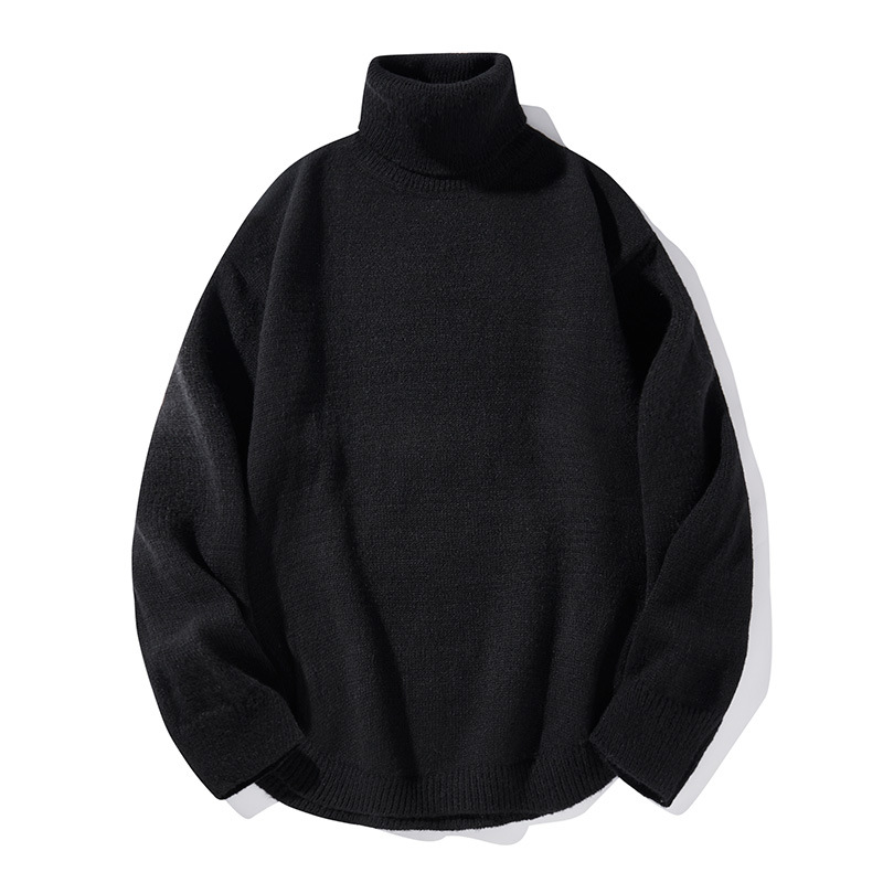 Herren-Rollkragenpullover, Winterstrickpullover, lässig, lockere Passform, dick, warm, Retro-Stil, Rollkragenoberteil für Teenager und Erwachsene_voghion.com