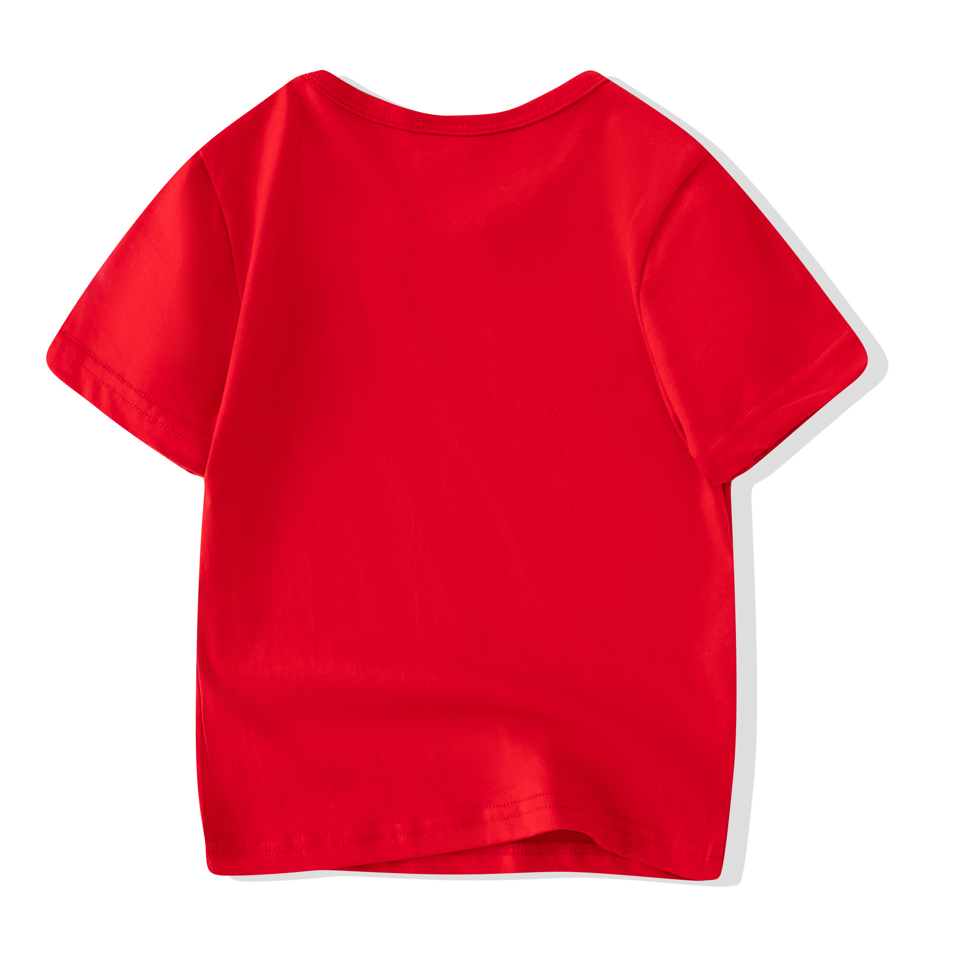 男の子の赤い半袖のtシャツの純綿の女の子の半袖の体張りのクリスマスの服装のクロスボーダーの外国貿易の子供服の幼稚園は決めます。