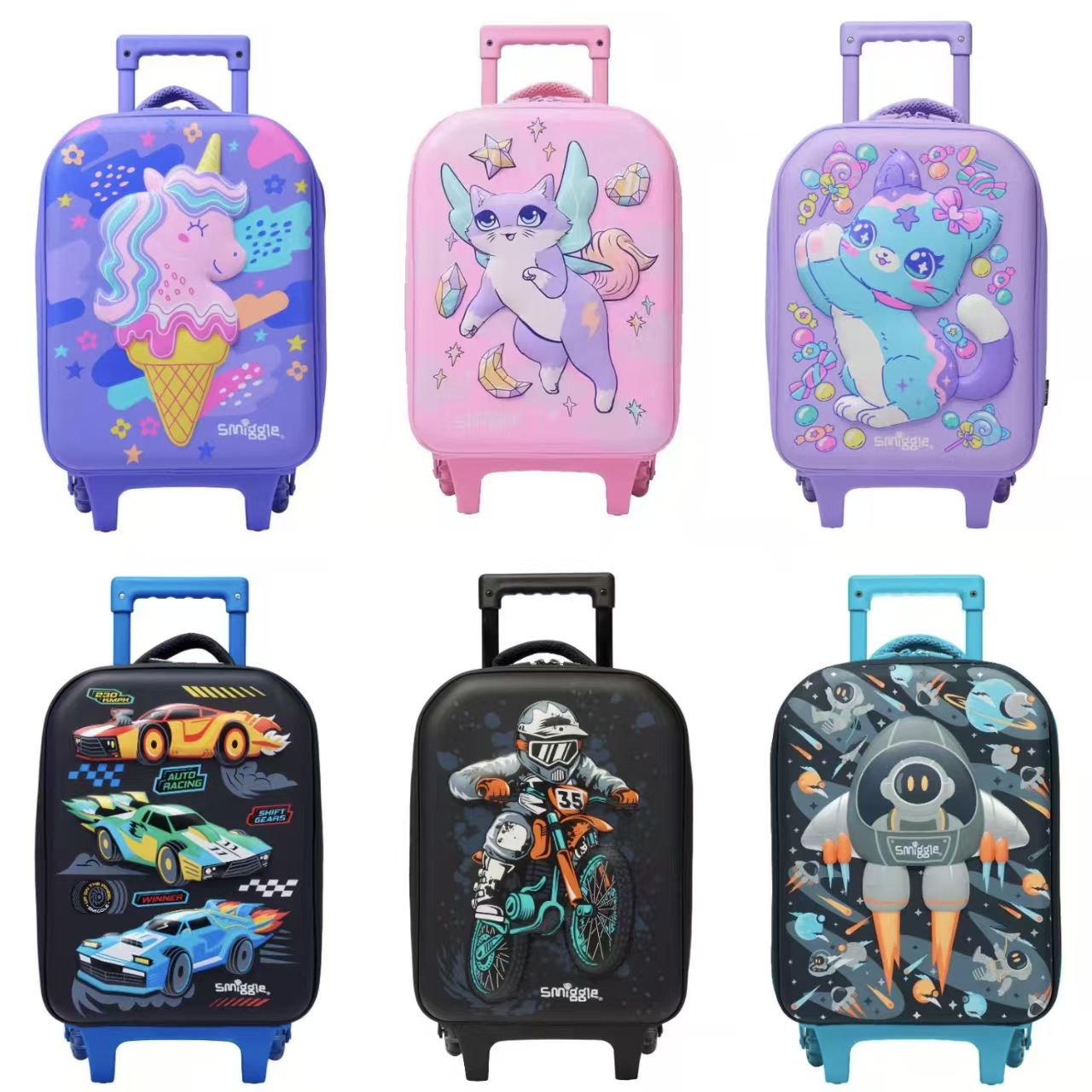 Australian Smiggle Medium Trolley Case Super Cute Kidsren's Suitcase Primary School Student Trolley Case Baby Cartoon Travel