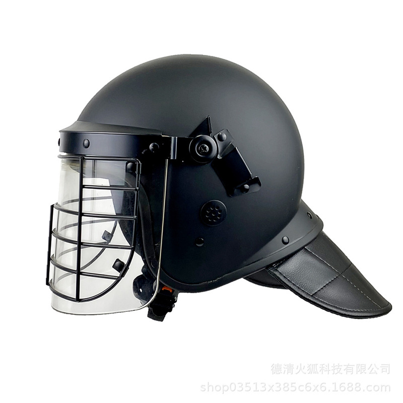 Security Equipment Anti-Riot Helmet, Security Protection Helmet with Transparent Visor, Enhanced Protection Helmet with Steel Shield