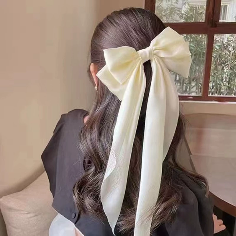 Long hairgrip with bow, hairpin, internet celebrity, city style