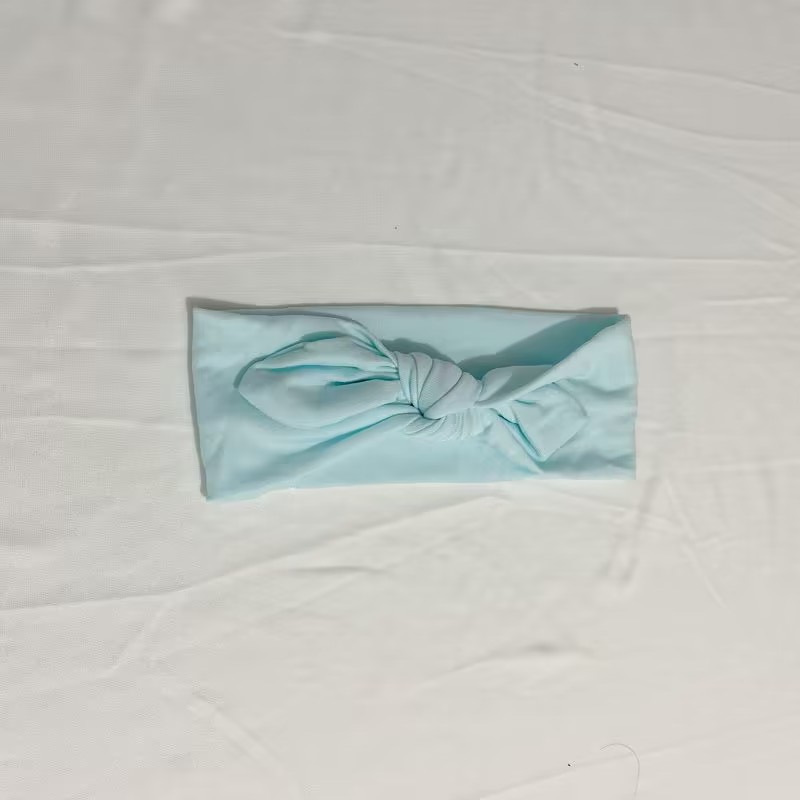 Estilo europeo y americano lindo suave lindo conejo oído diadema color sólido tela anudada banda de Pelo elástico algodón maquillaje cara lavado banda de pelo para las mujeres