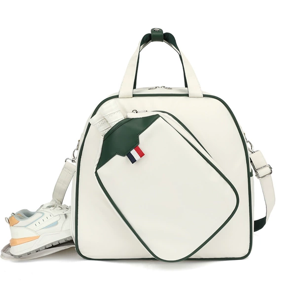 White Green Pickleball Bag (Independent Shoe Storage Style)